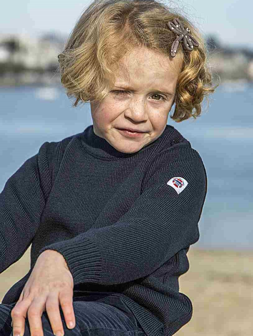 Pull marin enfant uni marine