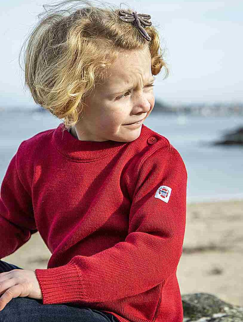 Pull marin enfant uni rouge