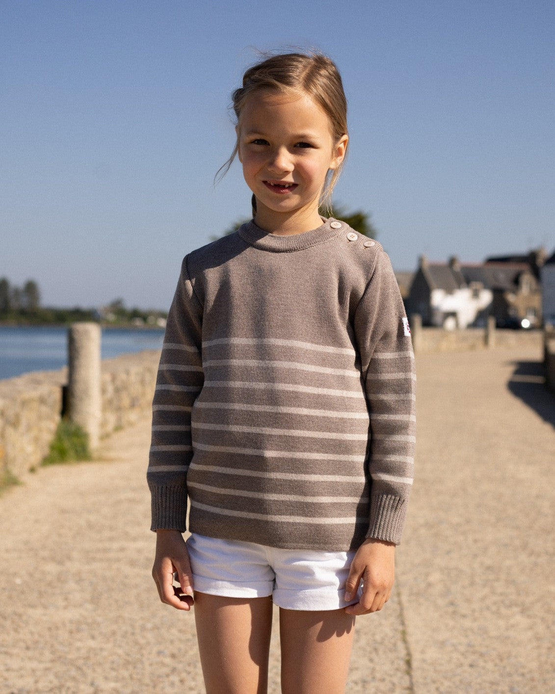 Pull marin enfant Briac laine mérinos — Baie des Caps
