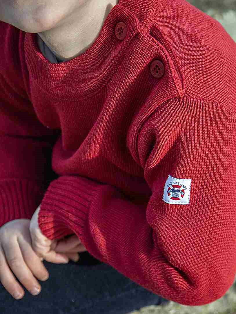 Pull marin enfant uni rouge