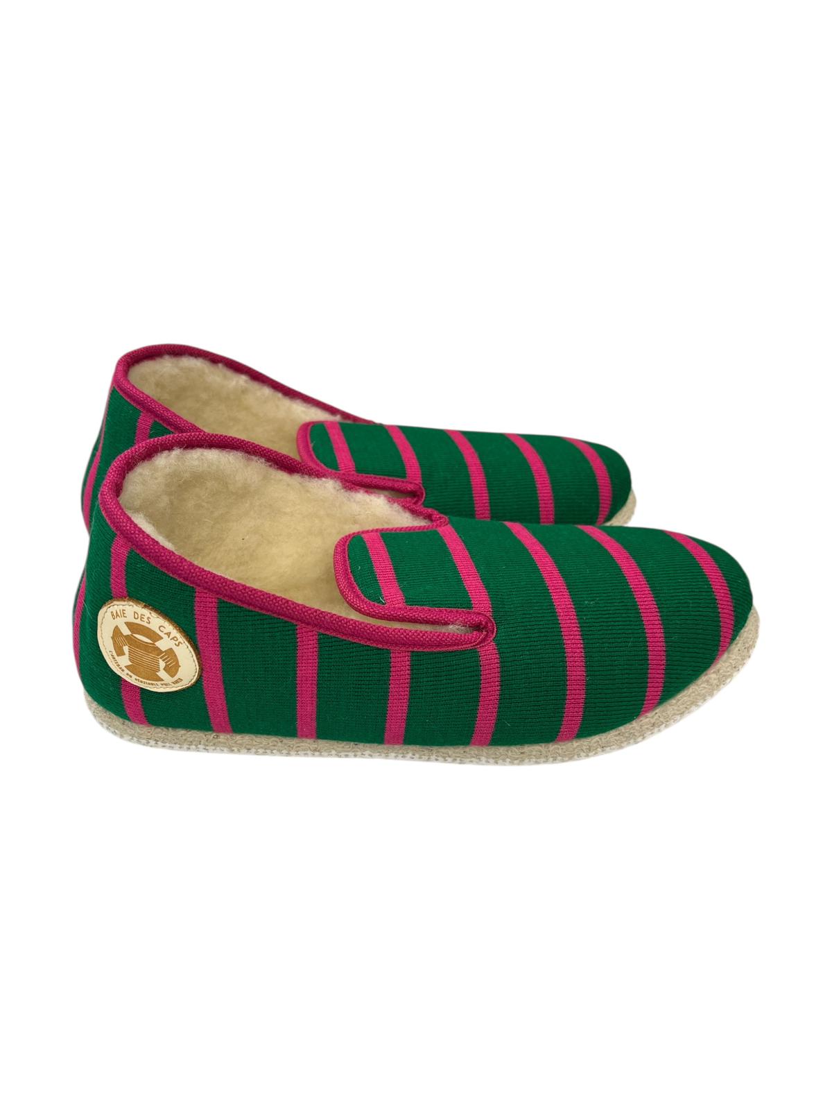 Charentaises "Enora" Vert/Fuschia