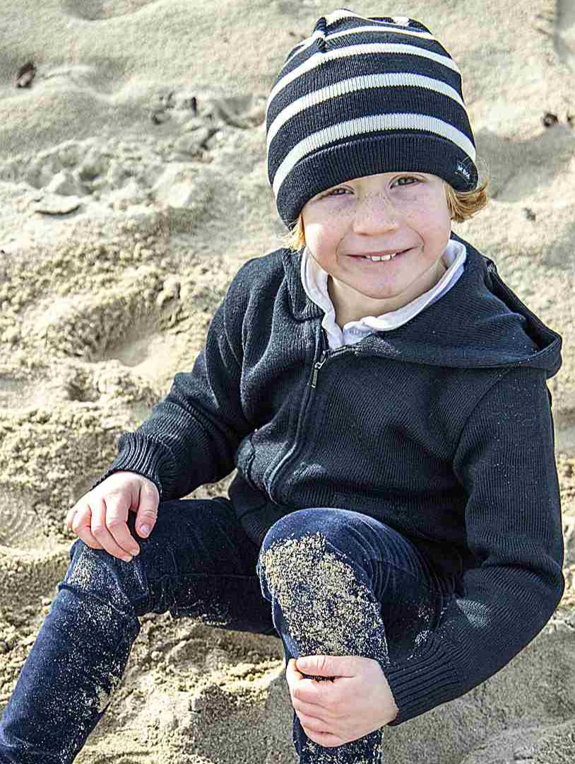 Gilet zippé à capuche enfant uni marine