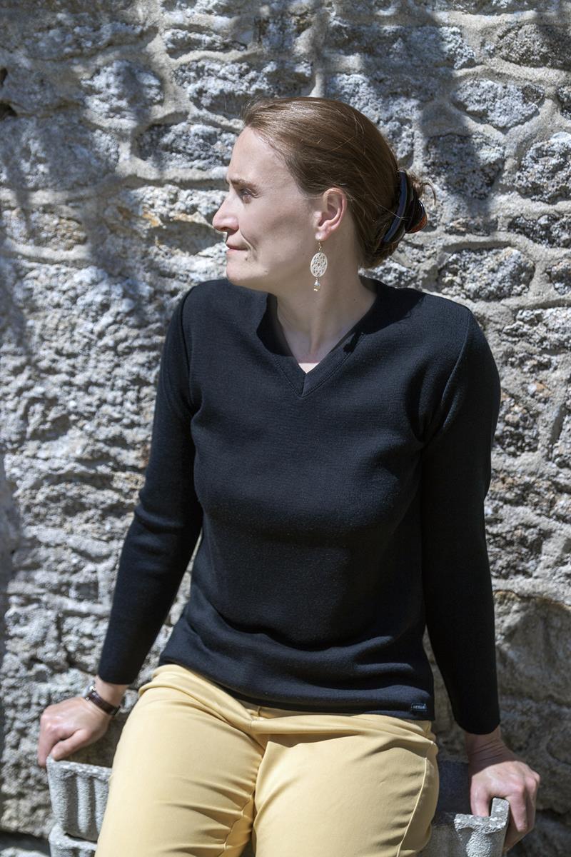 Pull Col V Alizée 50 % coton