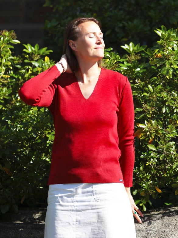 Pull col V "Marie Galante" laine