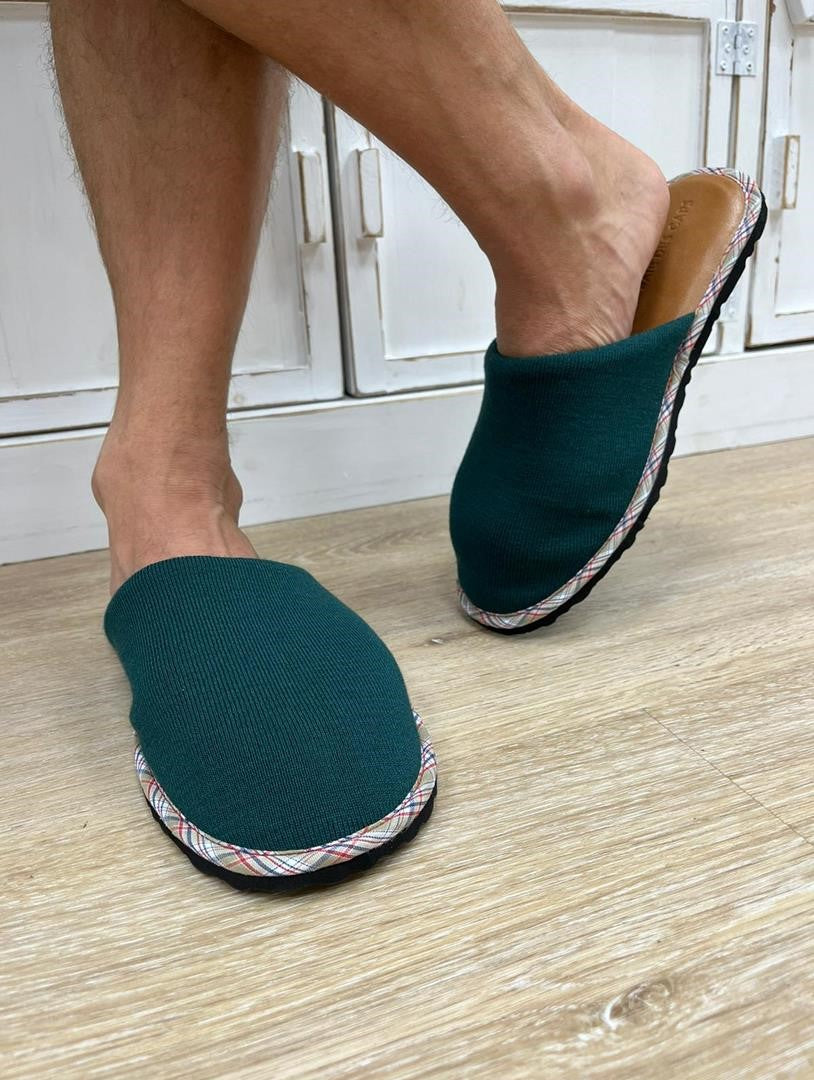 Mule upcyclee homme vert