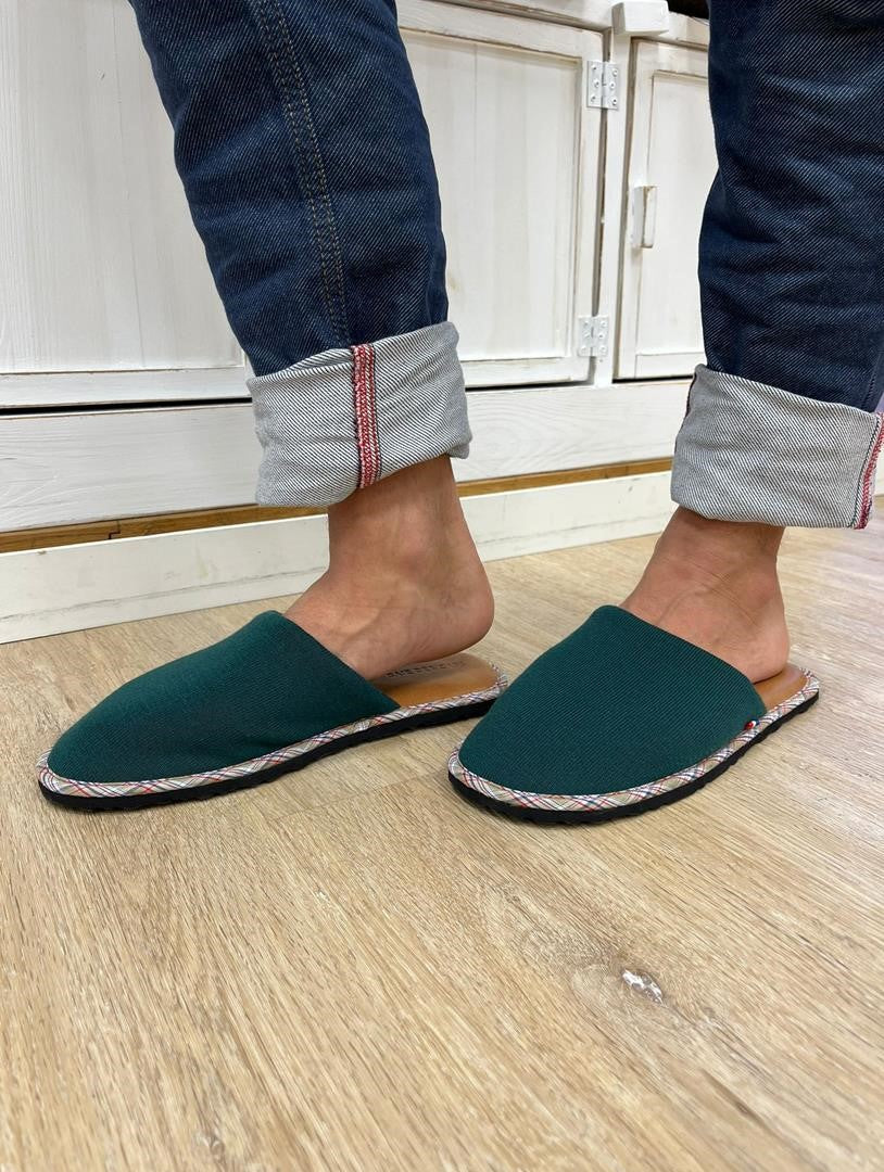 Mule upcyclee homme vert