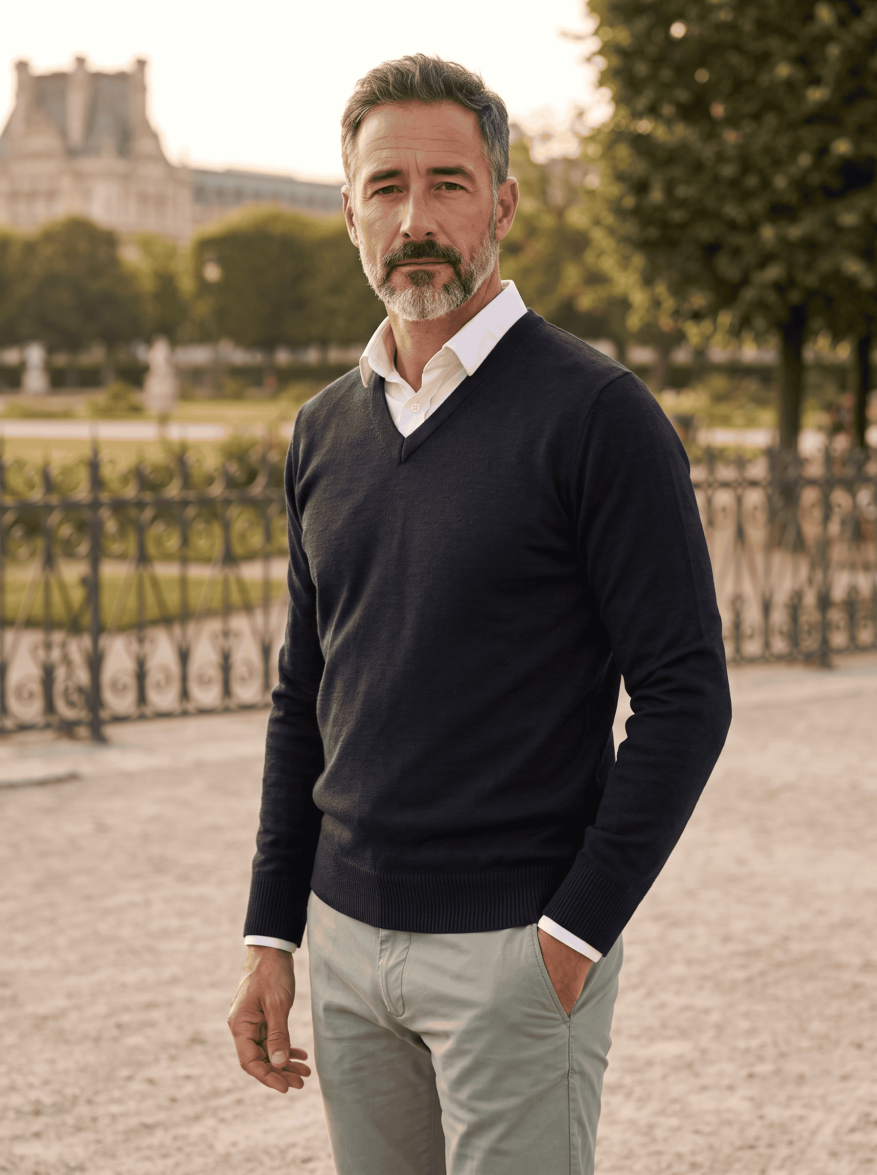Pull col V "Petit Helice" laine mélangée
