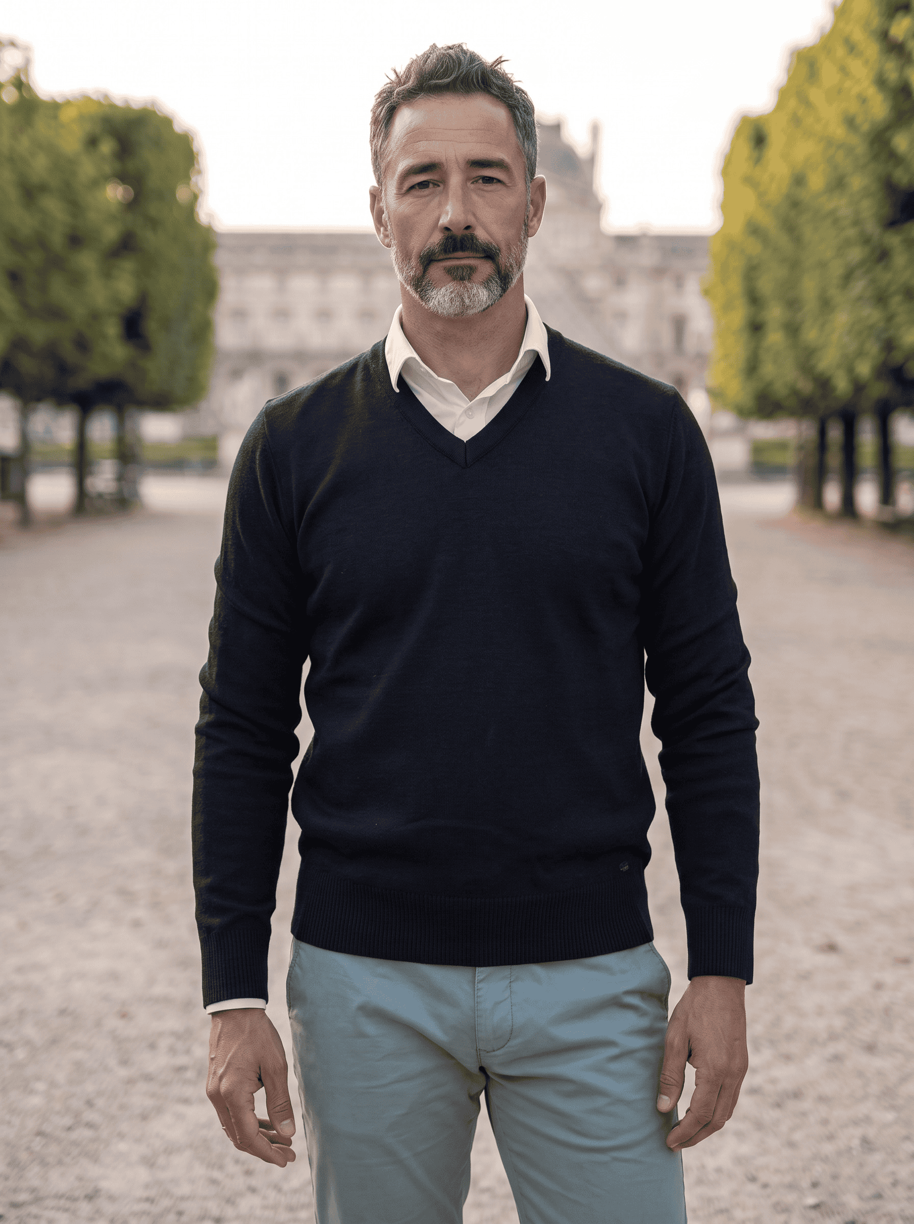 Pull col V "Petit Helice" laine mélangée