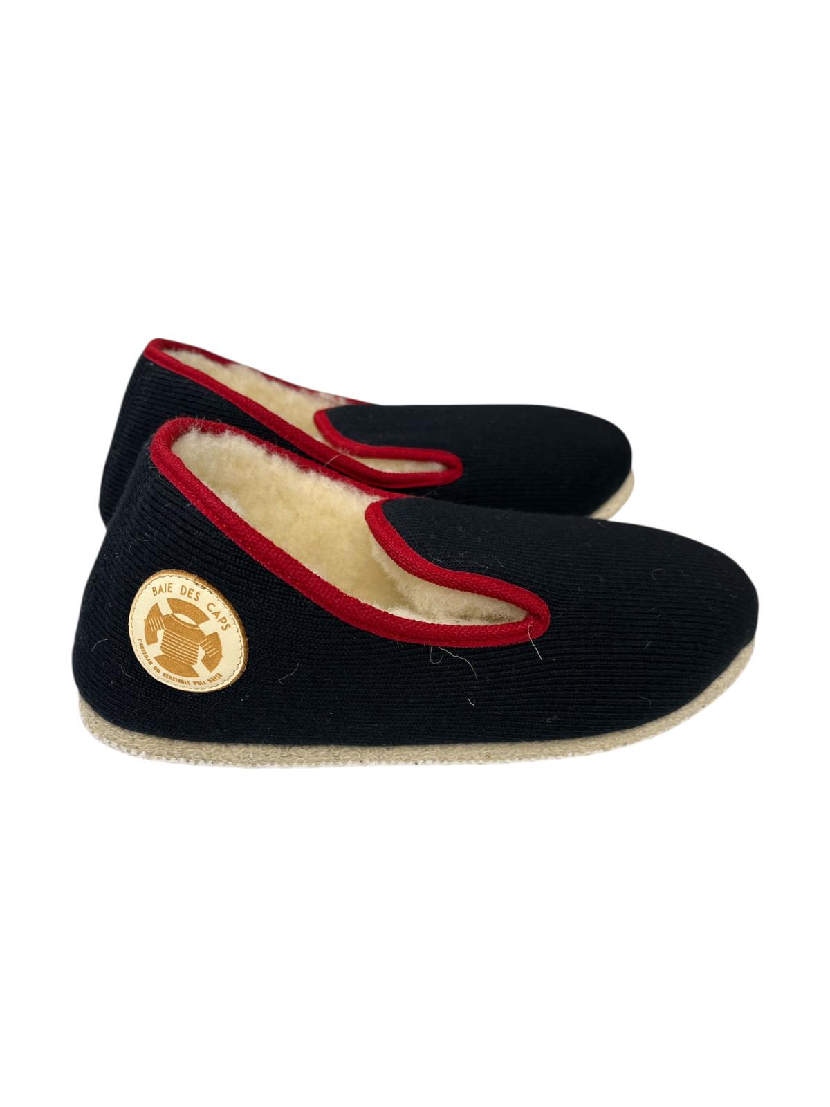 Charentaises "Plouha" Marine, bordure bordeaux