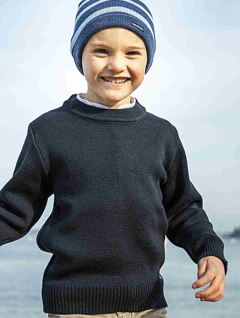 Pull enfant col rond FAOUET marine