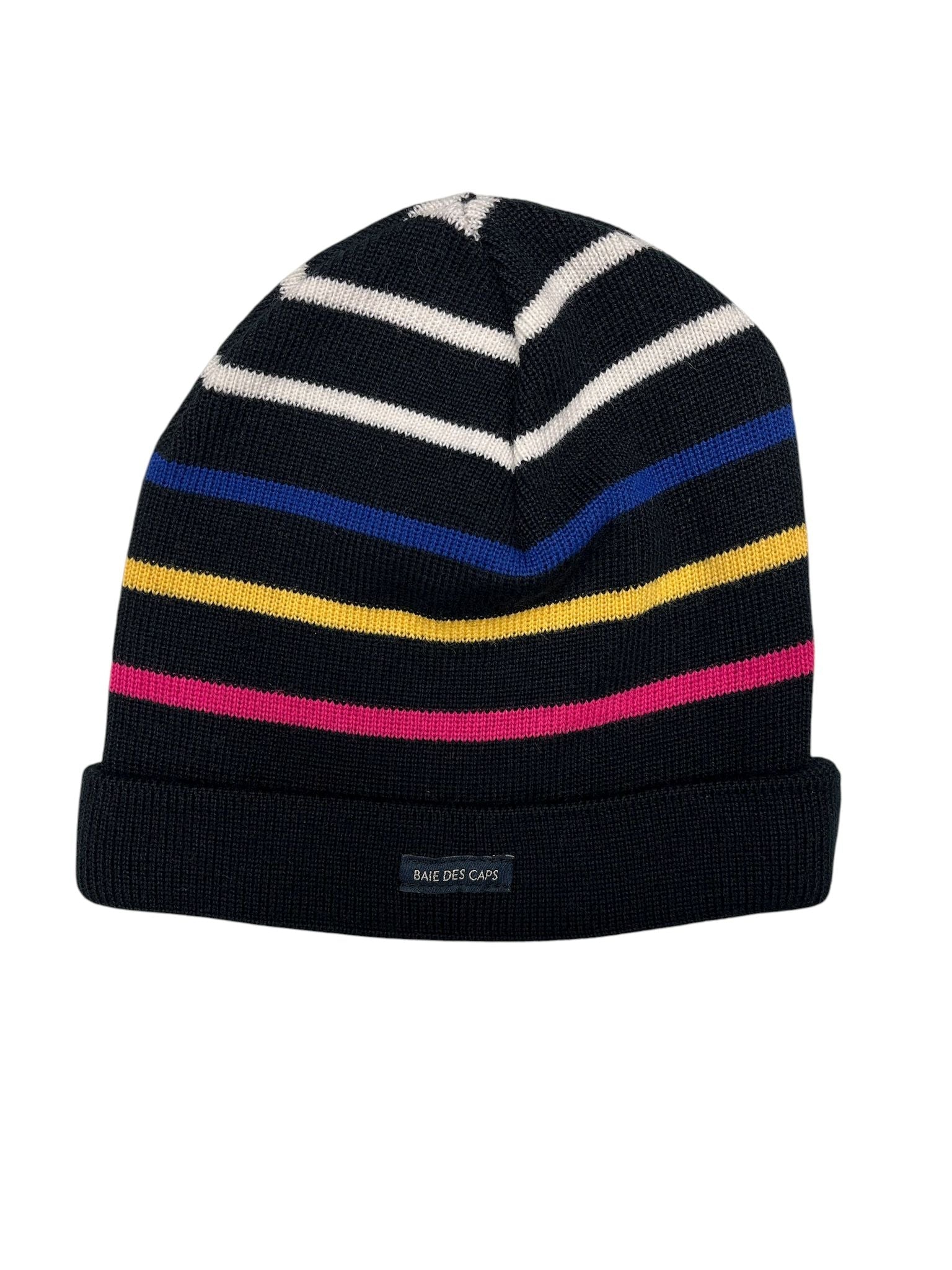 Bonnet marin adulte 50% laine, modèle rayé, maille chaude
