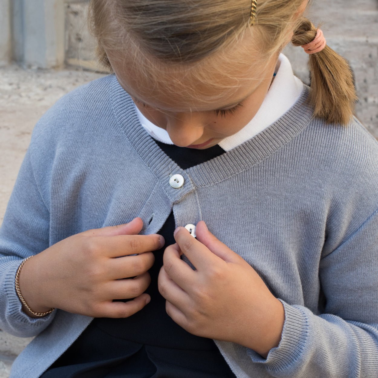 Gilet 3 boutons "Maëlis" fille - Baie des Caps
