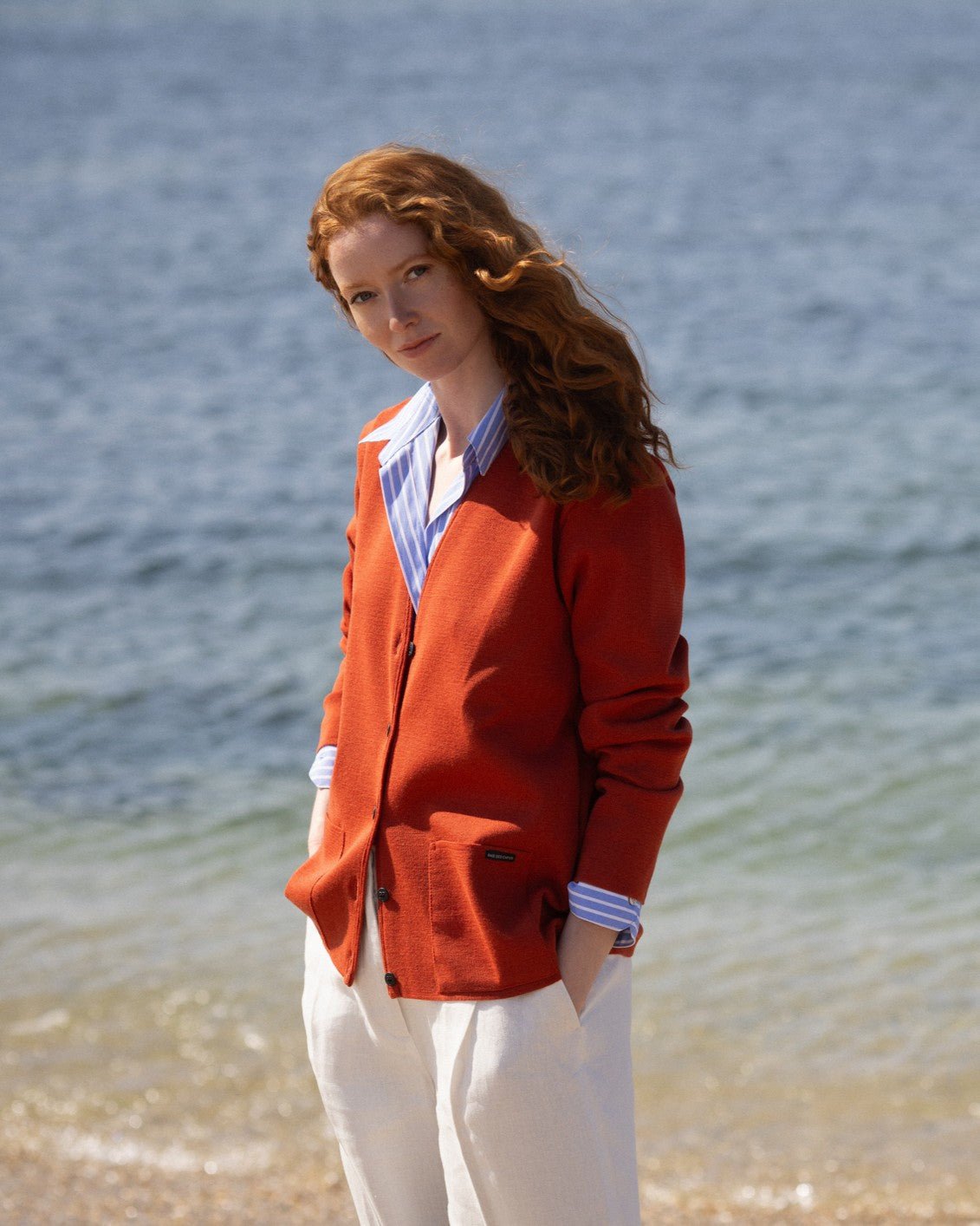 Gilet col V "Bernic" 100% laine vierge - Baie des Caps