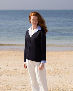 Gilet col V "Bernic" 100% laine vierge - Baie des Caps