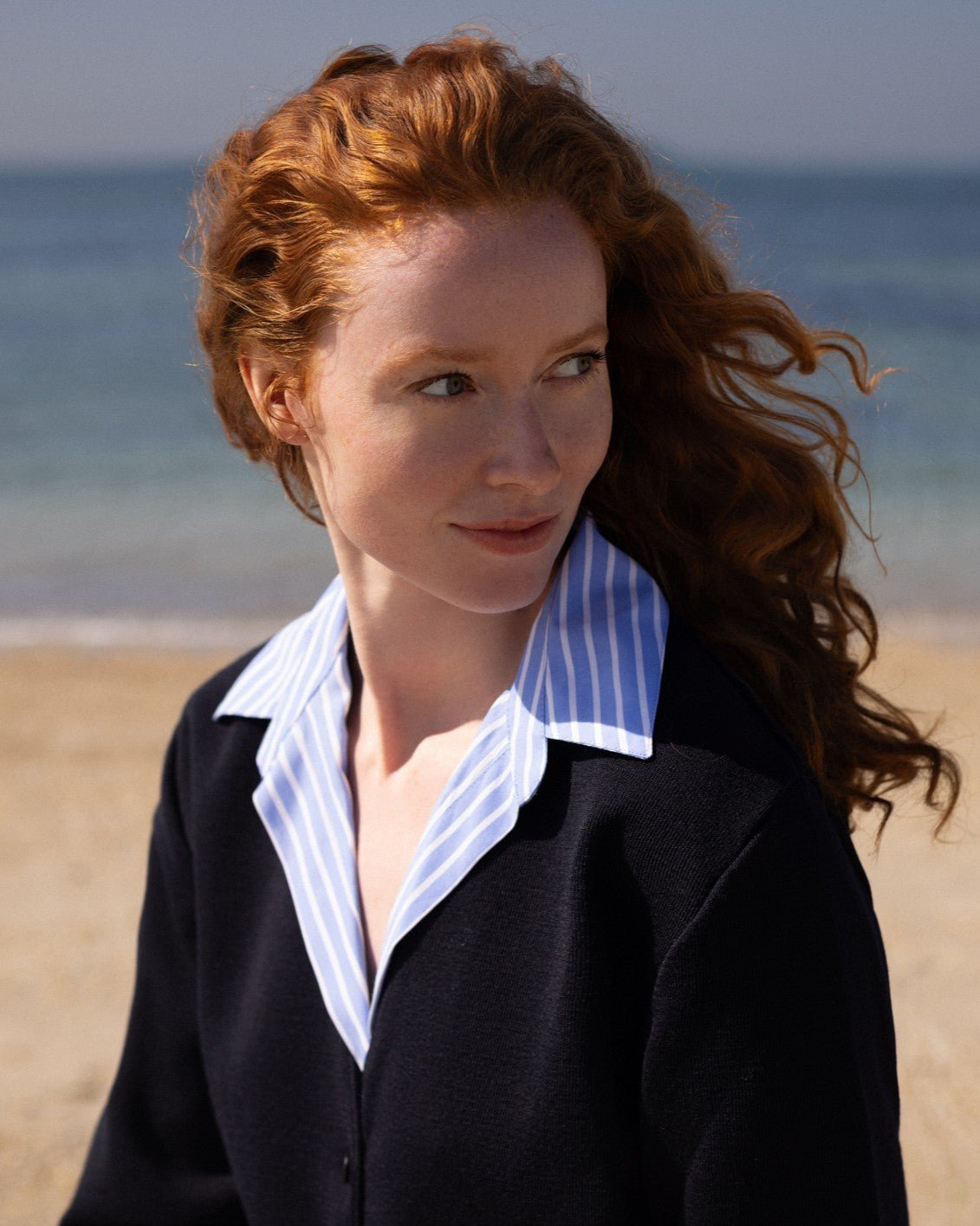 Gilet col V "Bernic" 100% laine vierge - Baie des Caps