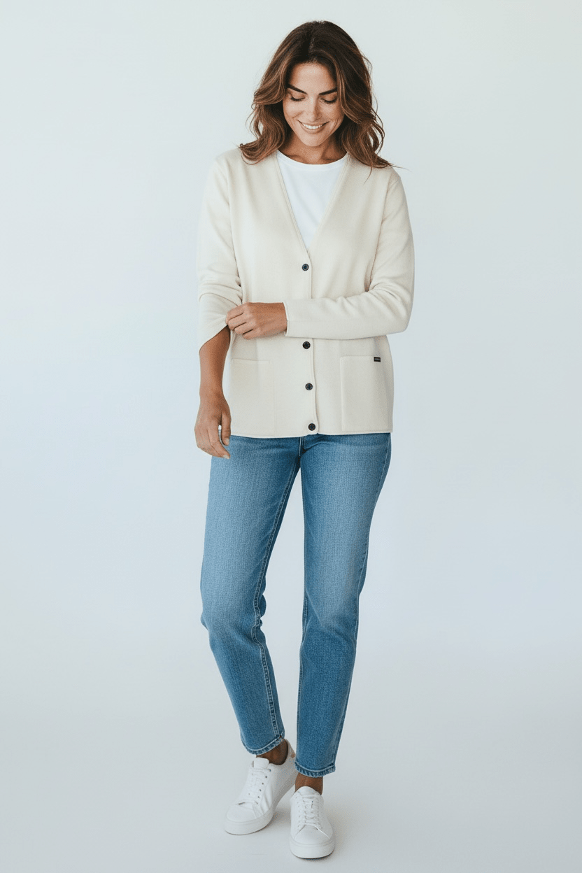 Gilet col V "Bernic" 50% laine - Baie des Caps