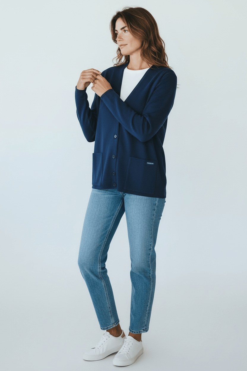 Gilet col V "Bernic" 50% laine - Baie des Caps