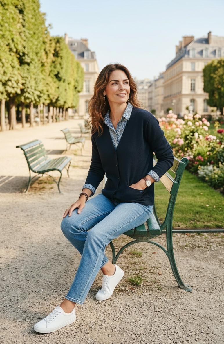 Gilet col V "Bernic" 50% laine - Baie des Caps