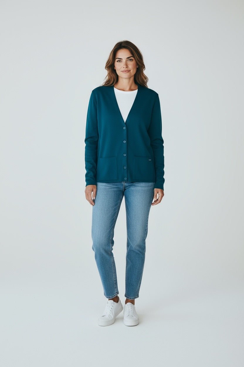 Gilet col V "Bernic" 50% laine - Baie des Caps