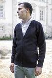 HERRENWESTE AUS 100 % WOLLE, MARINEBLAU