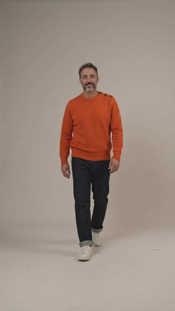 Pull marin homme ERQUY coupe ample orange