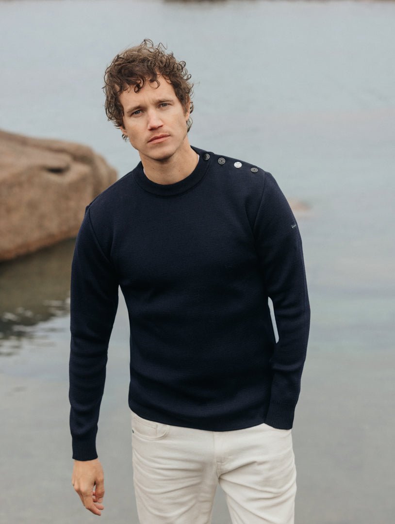 Pull Marin Homme en Laine – Coudières Poisson Rayé Baie des Caps