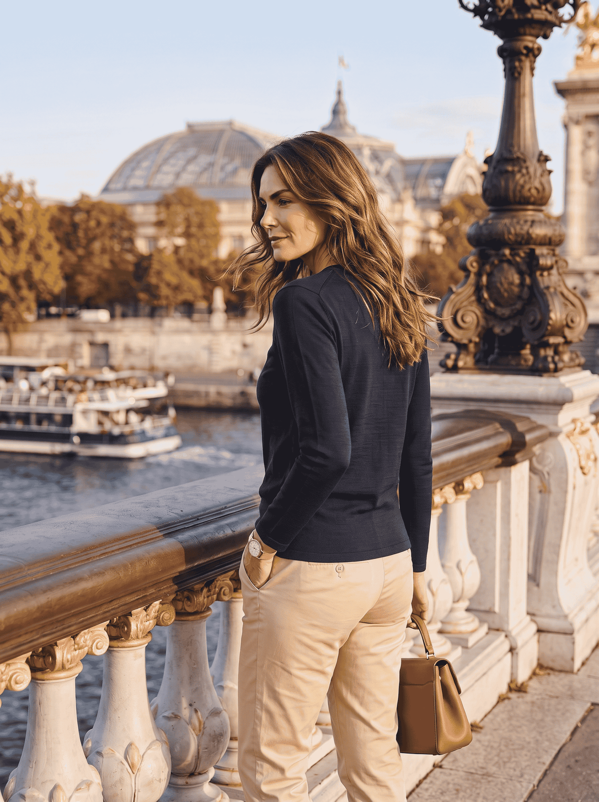 Pull col rond "Alizée" 100% laine mérinos - Baie des Caps