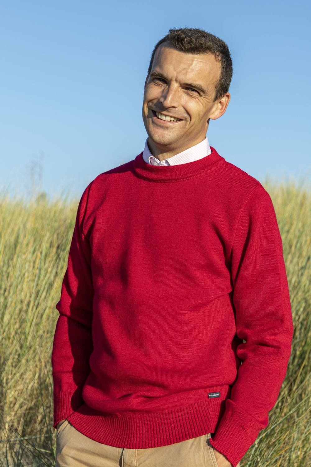 Pull col rond "Faouet" 100% laine vierge - Baie des Caps