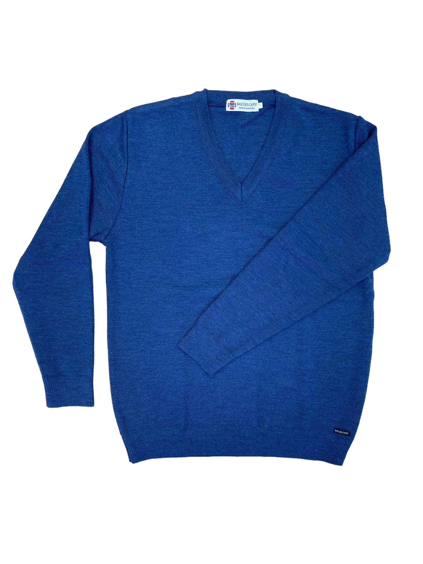 Pull col V "Helice" 50 % laine - Baie des Caps