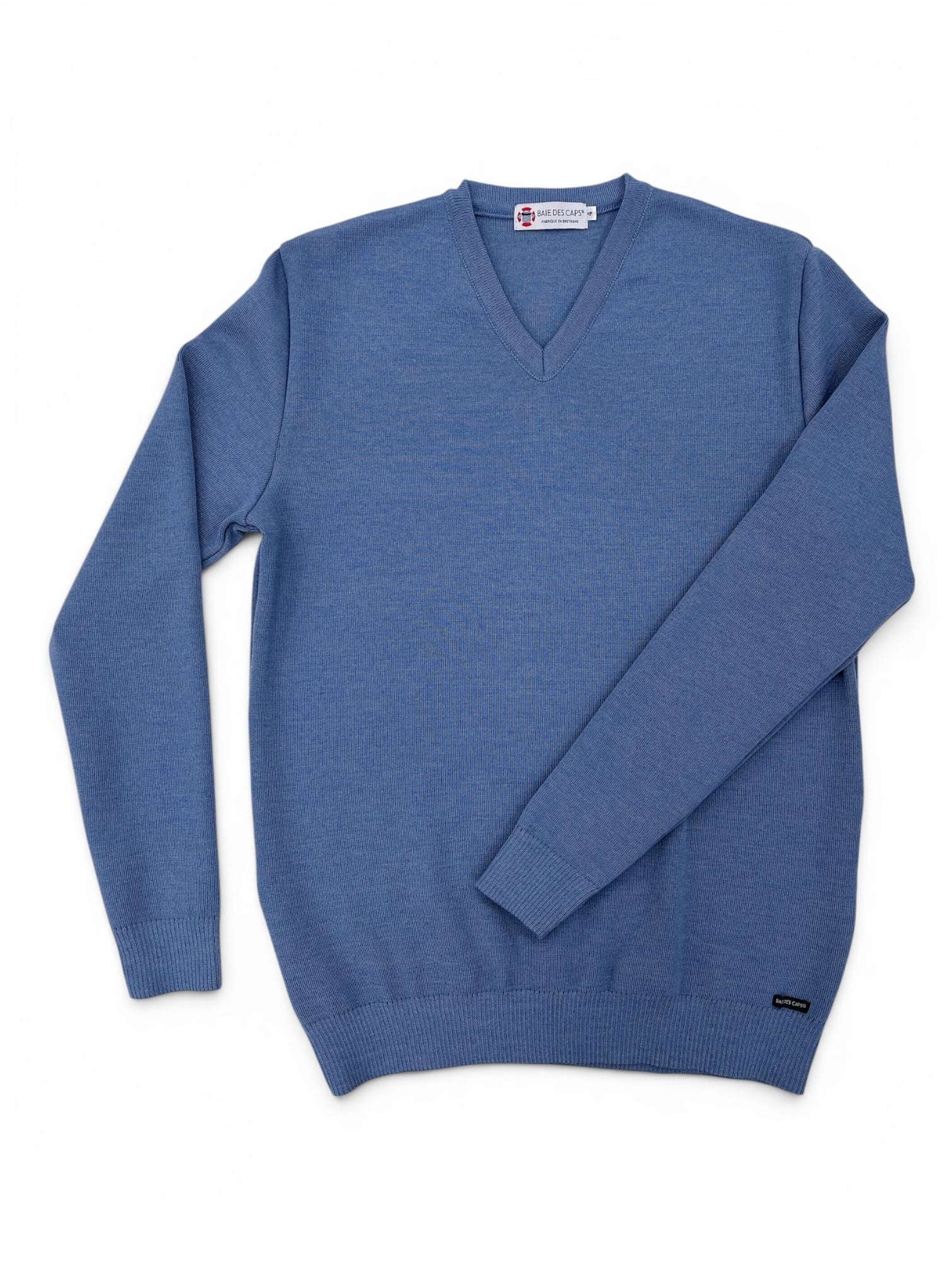 Pull col V "Petit Helice" laine mélangée - Baie des Caps