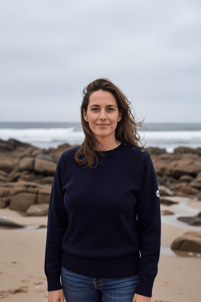 Pull marin Erquy laine vierge — Coupe ample femme - Baie des Caps