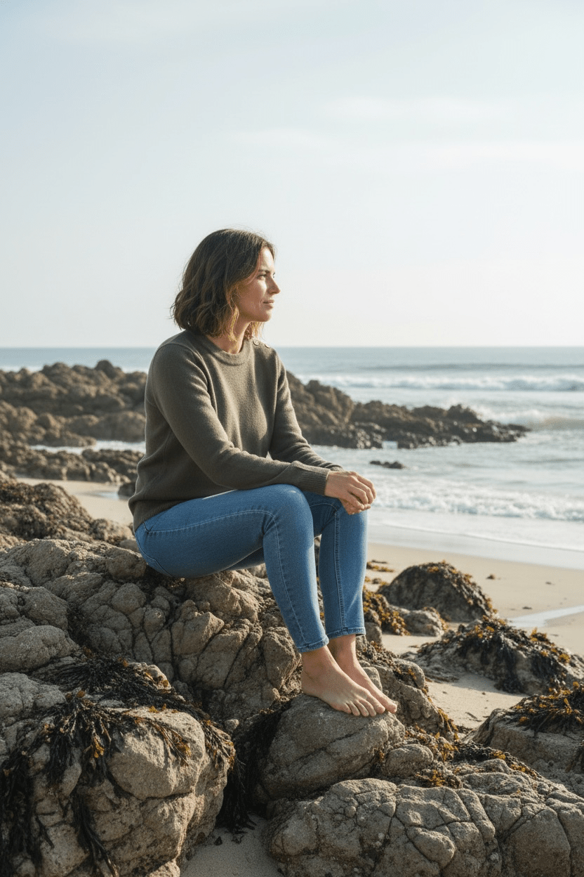 Pull marin Erquy laine vierge — Coupe ample femme - Baie des Caps