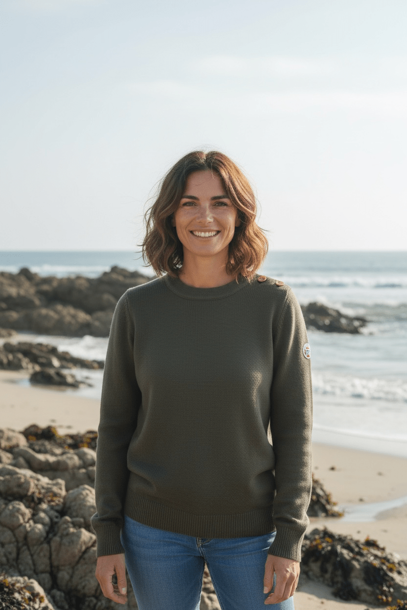 Pull marin Erquy laine vierge — Coupe ample femme - Baie des Caps