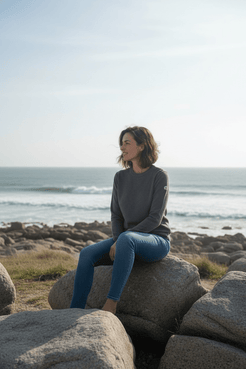 Pull marin Erquy laine vierge — Coupe ample femme - Baie des Caps