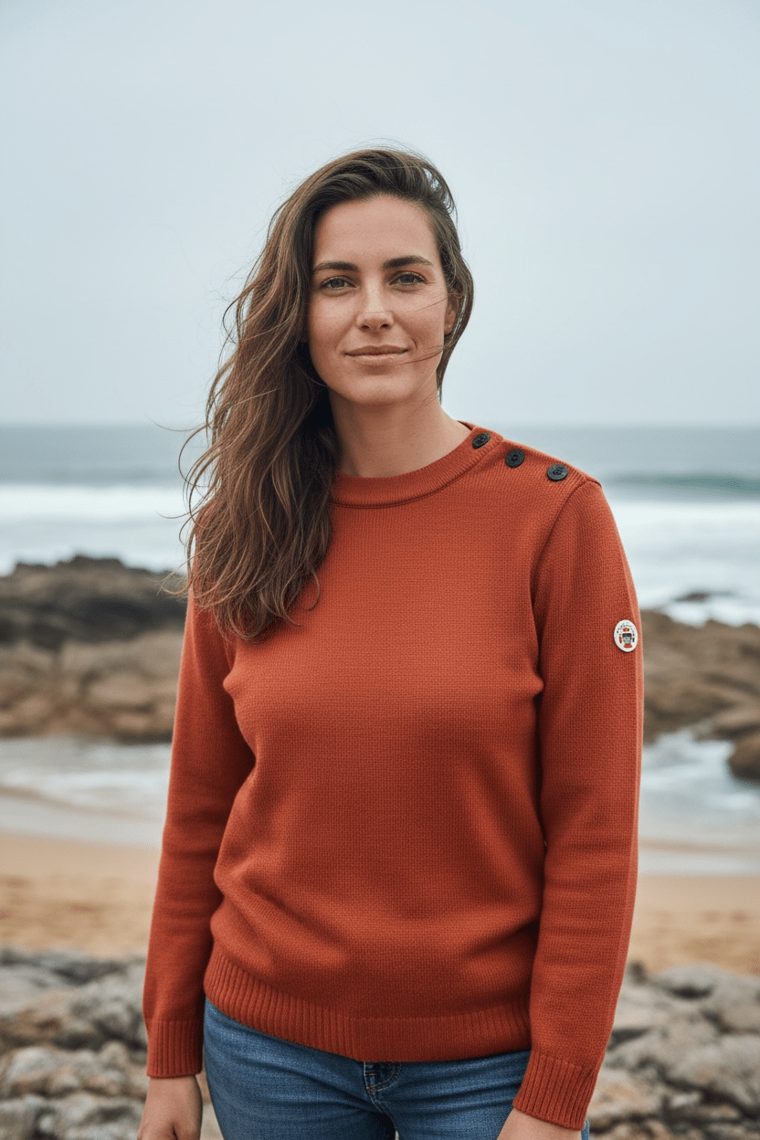 Pull marin Erquy laine vierge — Coupe ample femme - Baie des Caps