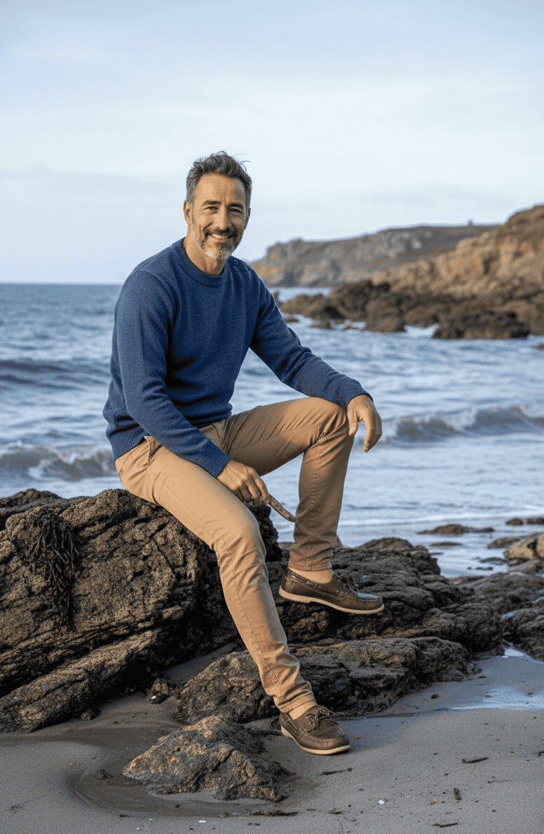 Pull marin Erquy laine vierge — Coupe ample homme - Baie des Caps