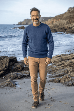 Pull marin Erquy laine vierge — Coupe ample homme - Baie des Caps