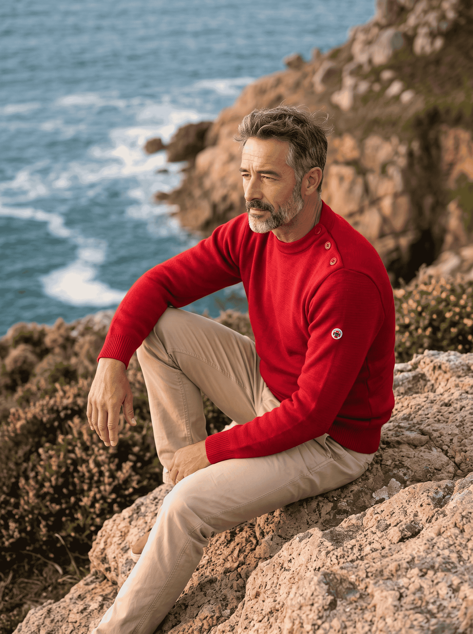Pull marin Erquy laine vierge — Coupe ample homme - Baie des Caps