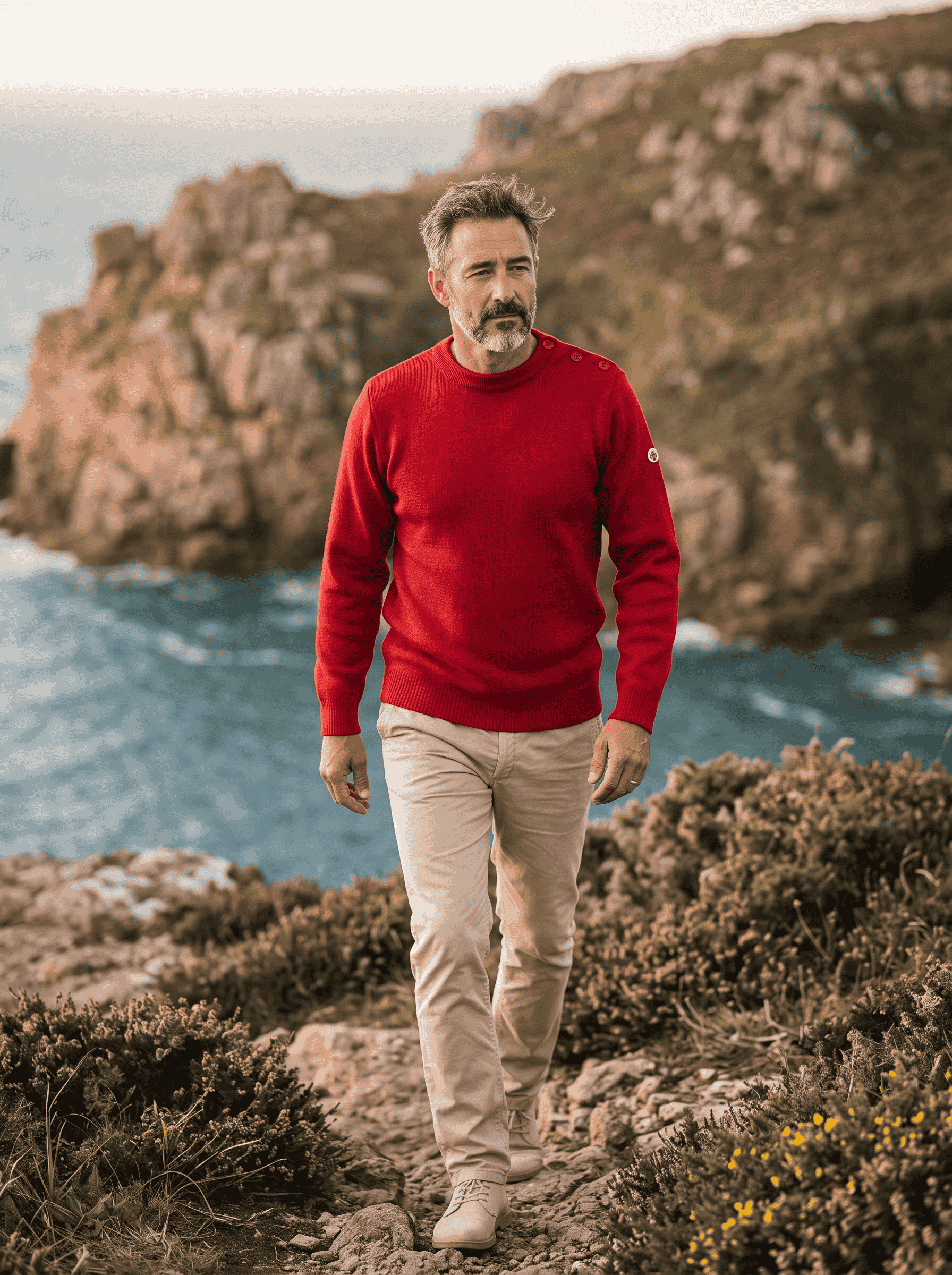 Pull marin Erquy laine vierge — Coupe ample homme - Baie des Caps