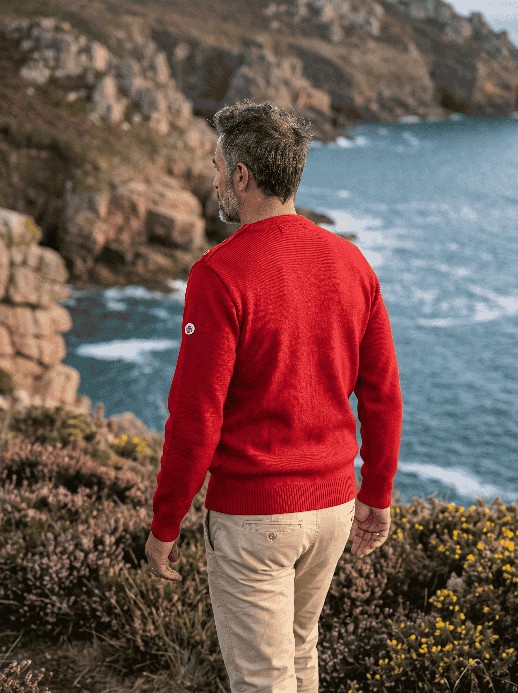 Pull marin Erquy laine vierge — Coupe ample homme - Baie des Caps