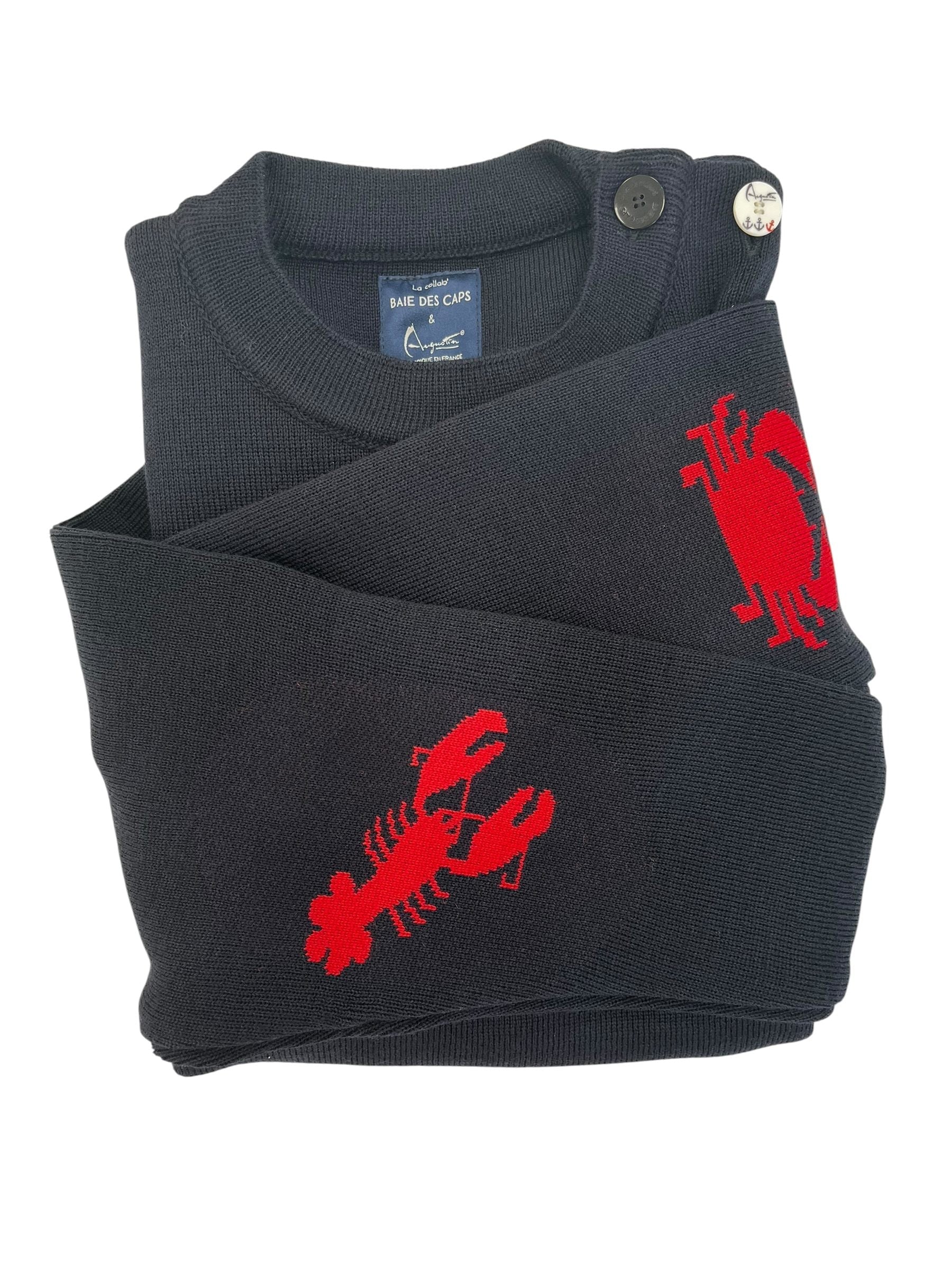 Pull marin femme laine coudières Homard & Crabe — Baie des Caps - Baie des Caps