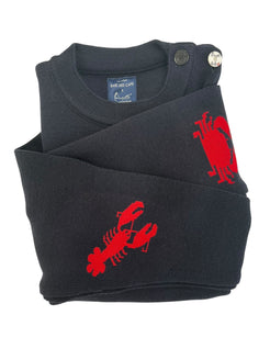 Pull marin femme laine coudières Homard & Crabe — Baie des Caps - Baie des Caps