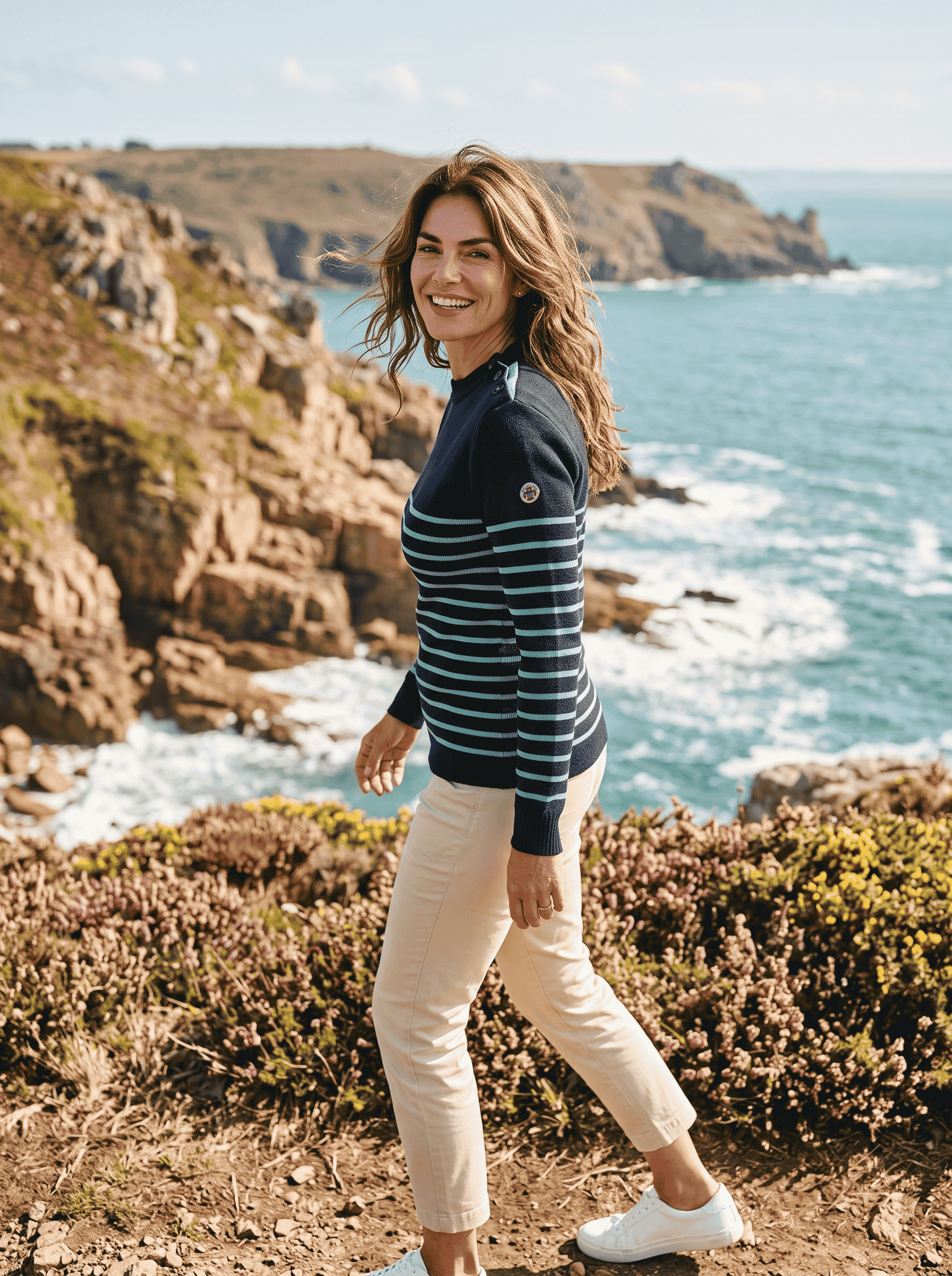 Pull marin femme Petit Erquy 100% laine vierge Bretagne - Baie des Caps