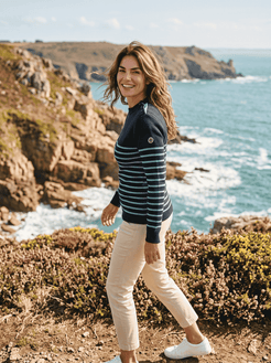 Pull marin femme Petit Erquy 100% laine vierge Bretagne - Baie des Caps