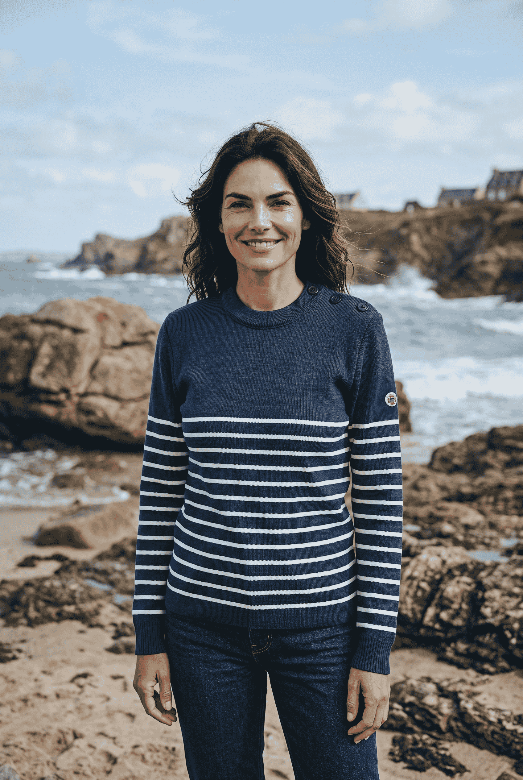 Pull Marin Femme Petit Erquy Laine Mérinos Bretagne - Baie des Caps