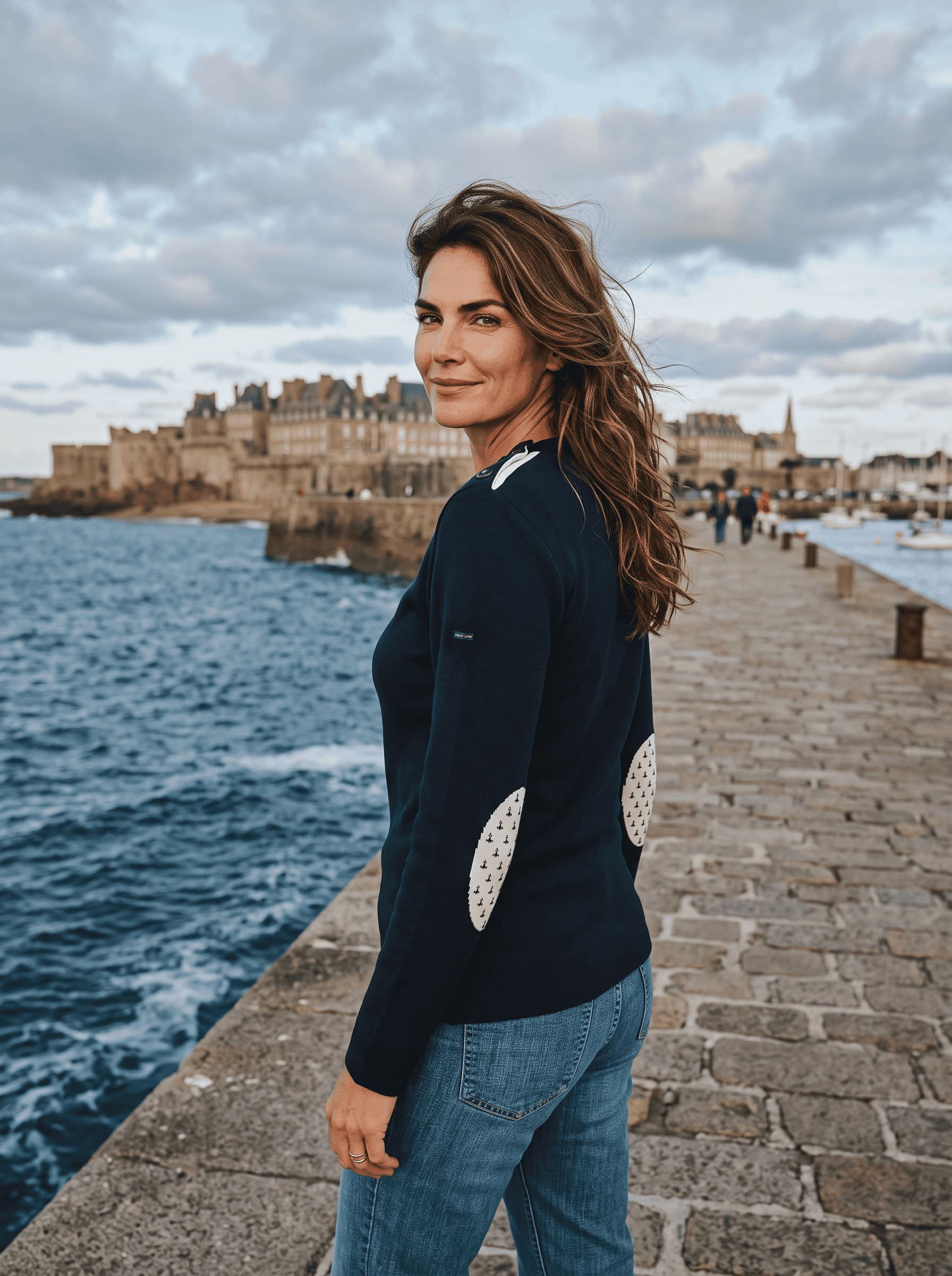 Pull marin "Pen Lan" Hermine - 50% laine - Baie des Caps