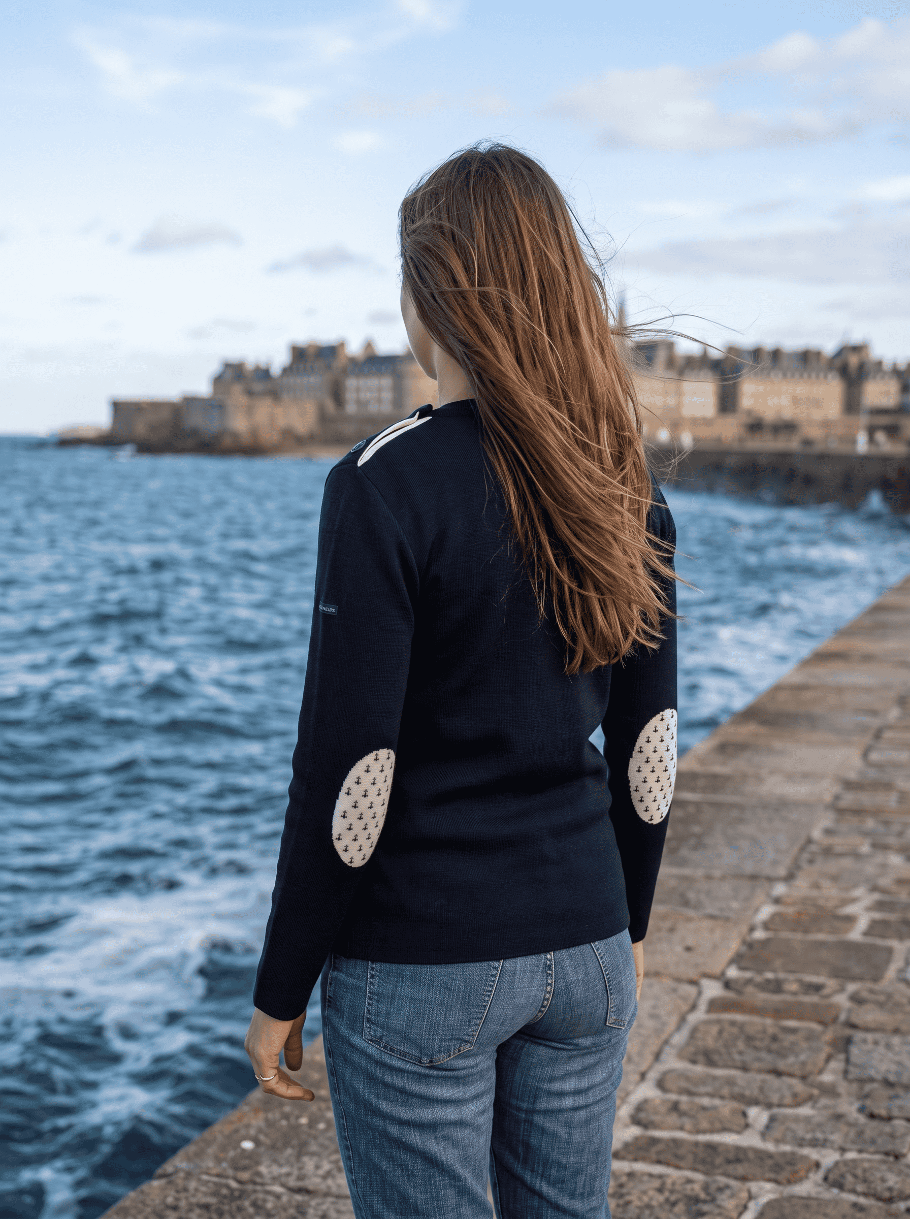 Pull marin "Pen Lan" Hermine - 50% laine - Baie des Caps