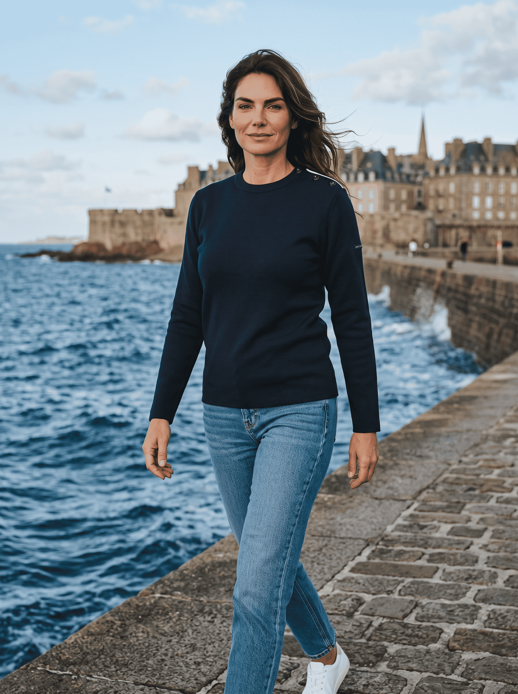 Pull marin "Pen Lan" Hermine - 50% laine - Baie des Caps