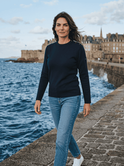 Pull marin "Pen Lan" Hermine - 50% laine - Baie des Caps