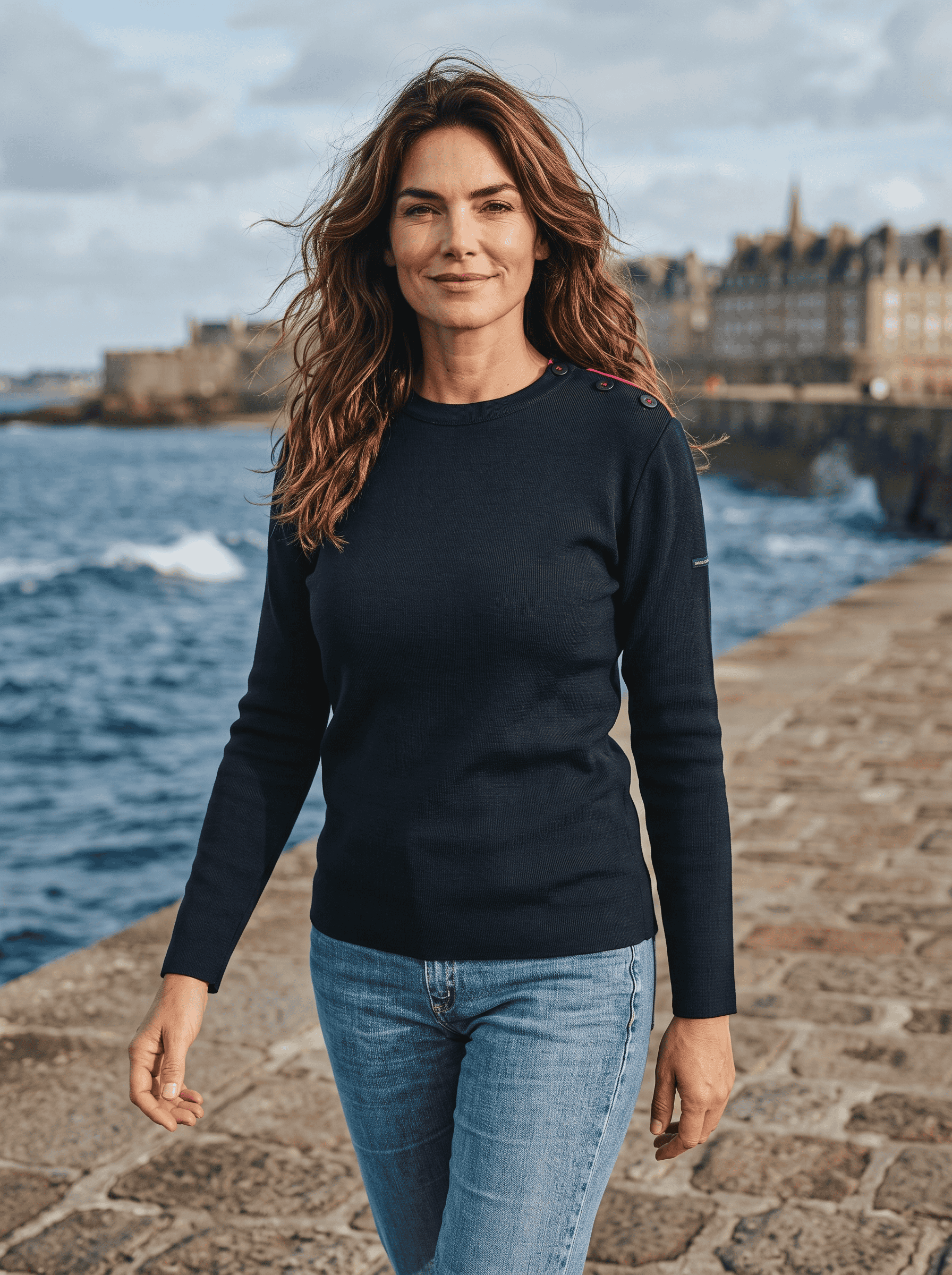 Pull marin "Pen Lan" Lys - 50% laine - Baie des Caps